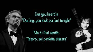 Ed Sheeran, Perfect Symphony ft Andrea Bocellis & translate