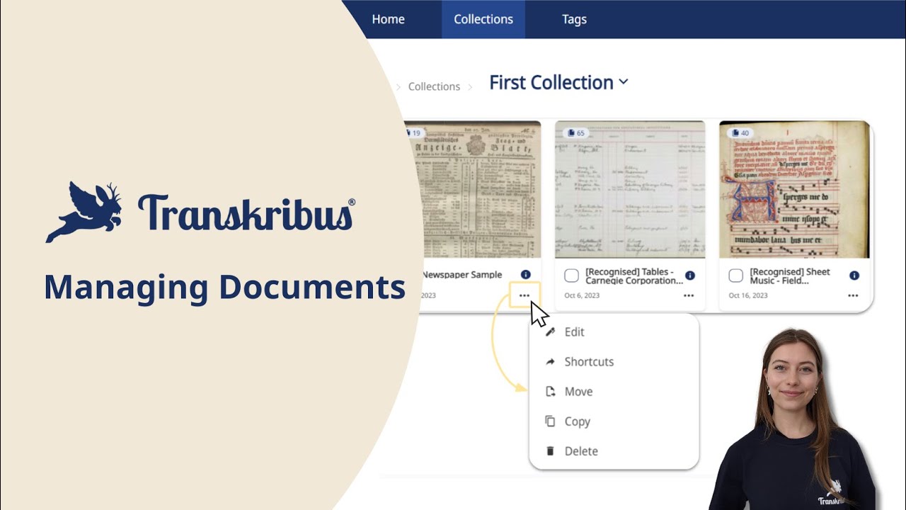 Transkribus Basics: Managing Documents - YouTube