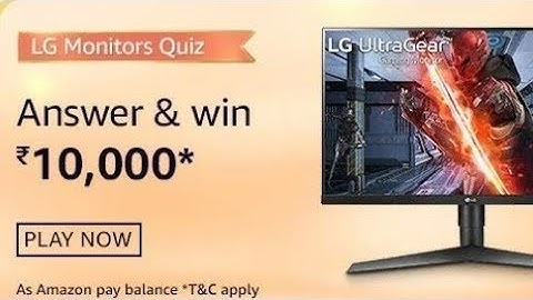 Amazon LG Monitor Quiz Answers | Win 10000 Amazon Pay Balance | Vikas Kohli | 2 October 2020 Quiz