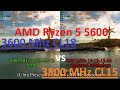 AMD Ryzen 5600: stock vs overclocked/tuned RAM (3600 MHz CL18 vs 3800 MHz CL15). Does memory matter?