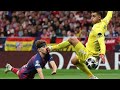 لحظة إصابة لاعب برشلونة فيرمن لوبيز بعد تدخل حارس مرمى اتليتكو مدريد العنيف
