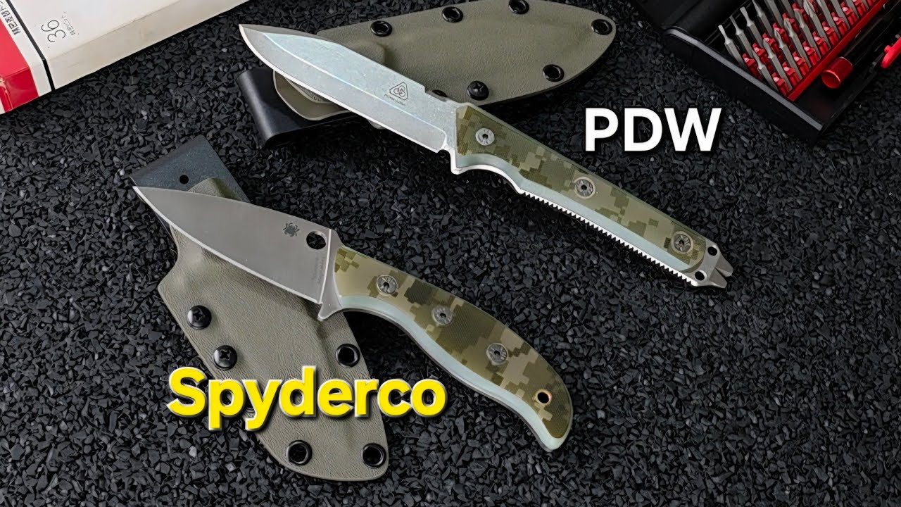 Spyderco Mule Team vs PDW Griffin งานด้ามและซอง Kydex by ช่างวัช เมืองย่า
