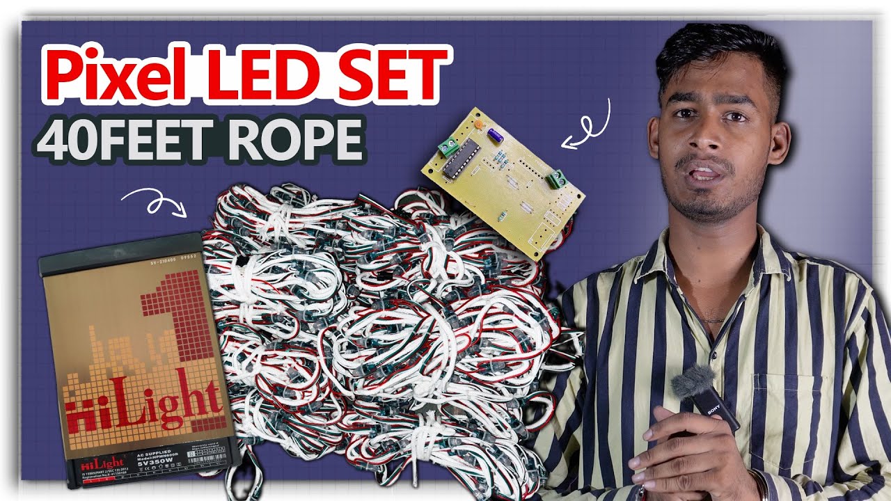 Pixel LED 40 Feet Setup || Rope Pixel LED setup || पिक्सेल डेकोरेशन # ...