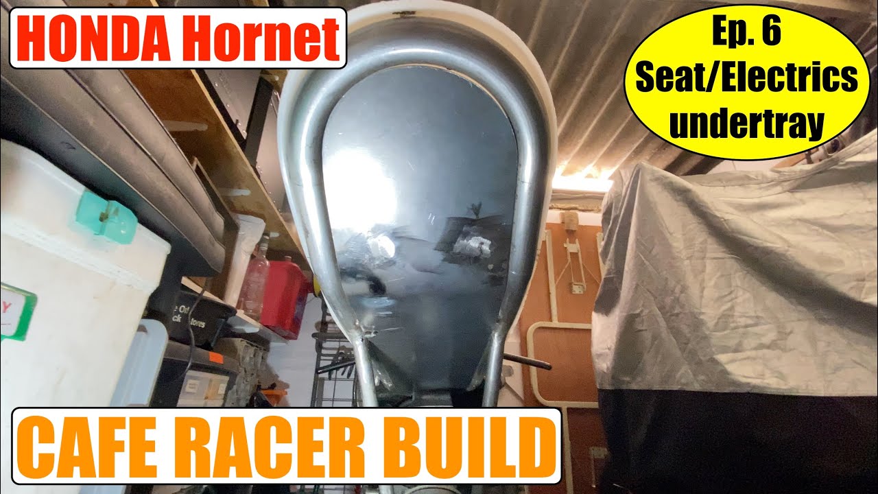 Honda Hornet Café Racer Budget Build - Episode 6 Fitting the seat or electrics undertray.