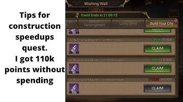 KING OF AVALON: Tips for construction speedups quest, I got 110k points without spending