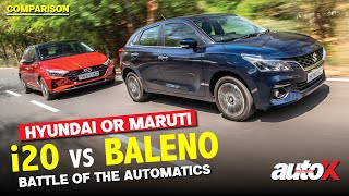 Hyundai i20 vs Maruti Baleno | Petrol automatic shootout | Comparison test 2022 | autoX