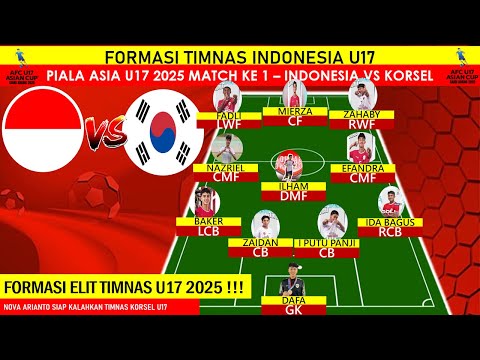 api77 x indopedia777 - LAGA PERDANA TIMNAS U17🔥Inilah Formasi Timnas Indonesia U17 vs Korea Selatan U17 Piala Asian 2025
