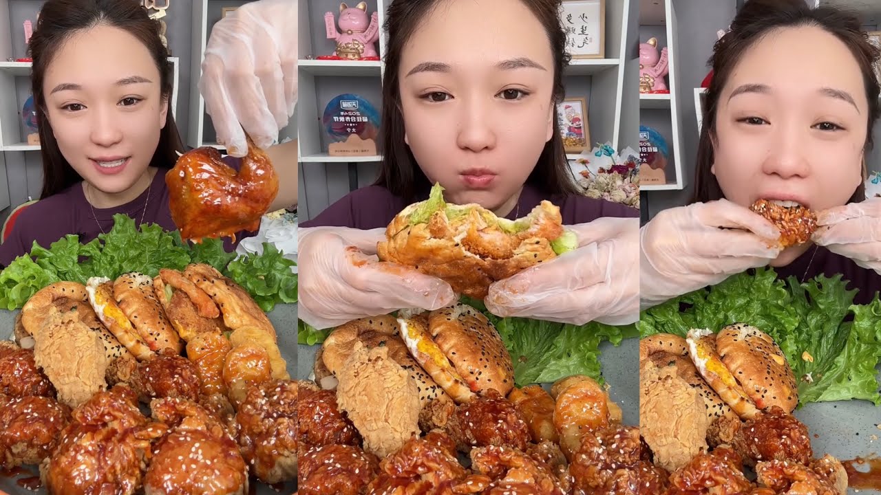 🔥 Sticky Honey Chicken & Crispy Sandwiches Mukbang! 🤤🔥🔥