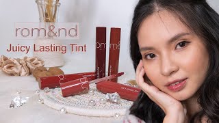 (CC) [Swatch + Review]  ROMAND JUICY LASTING TINT 16 17 19 20 | Charmingemie |