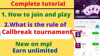 How To Join And Play Mpl Call break Tournament / Mpl Me Call break Tournament Kaise Khele. screenshot 5