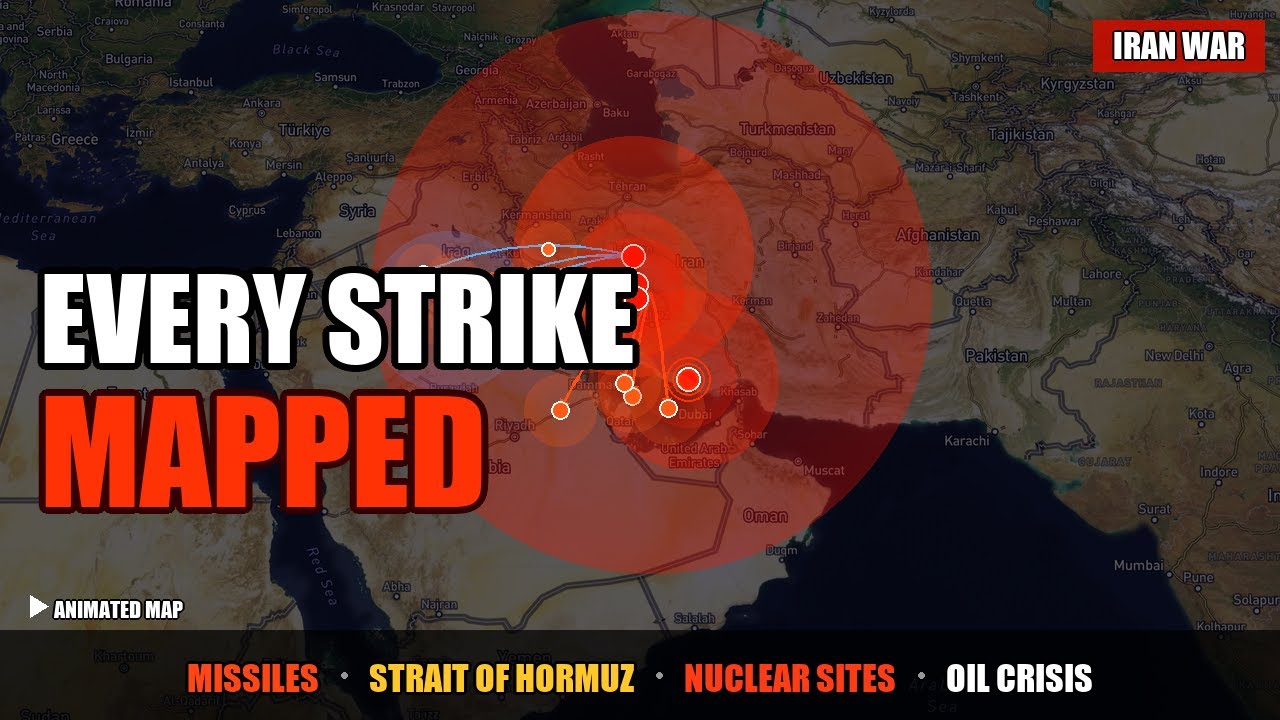 Iran War: Every Strike Mapped — AI-Generated Animated Map