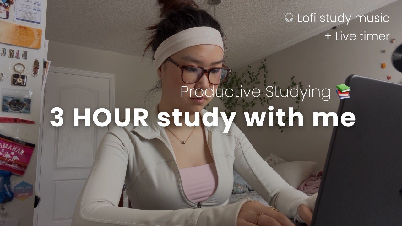 3 HOUR STUDY TIMER FOR PEOPLE WHO CAN'T FOCUS 📚 | productive study with ...