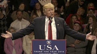 President-elect Trump basks in victory at Ohio rally
