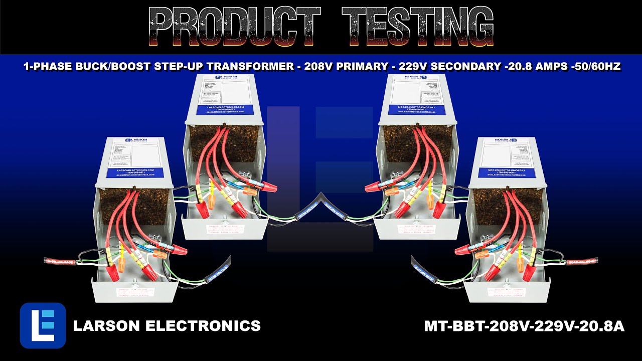 1-Phase Buck/Boost Step-Up Transformer - 208V Primary - 229V Secondary -20.8 Amps -50/60Hz
