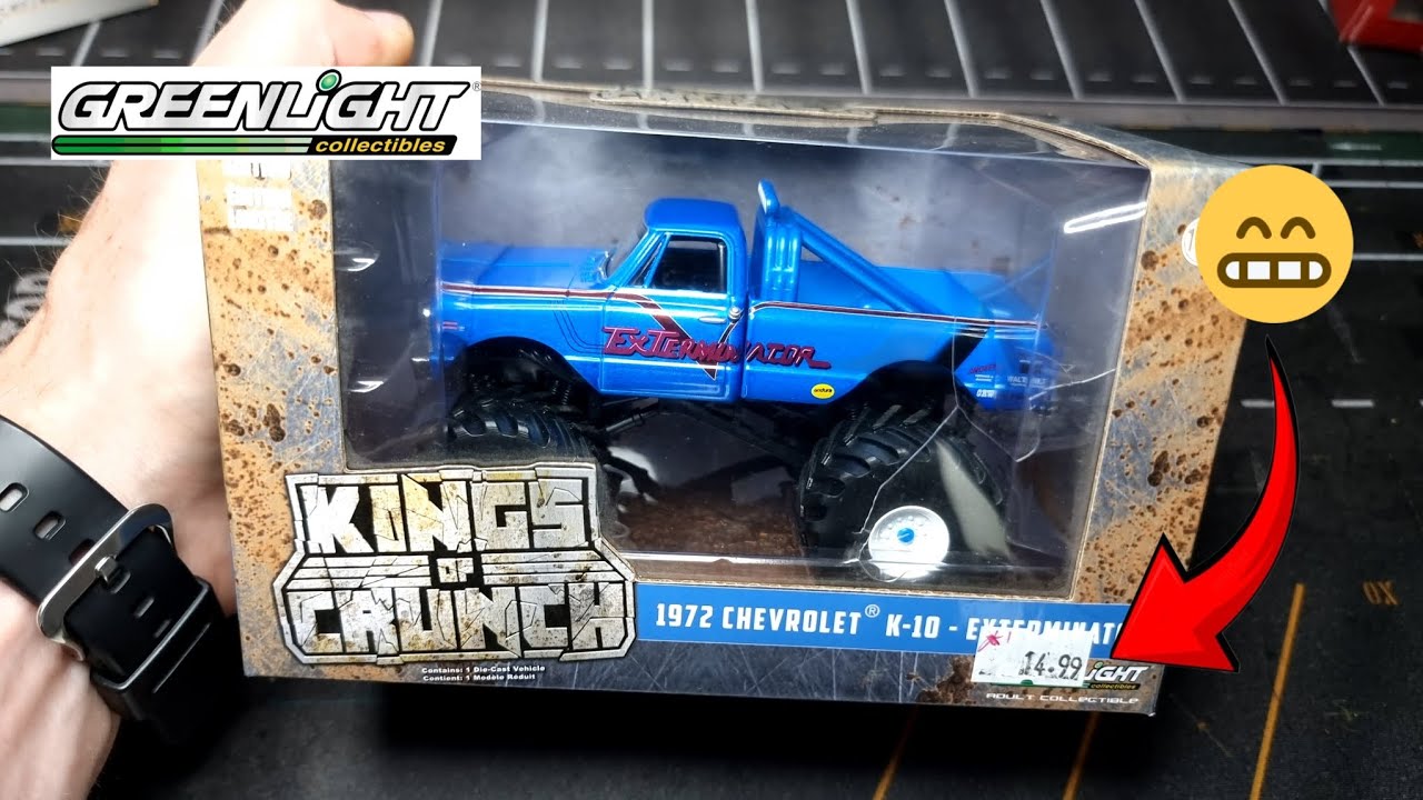 ミニカー GreenLight Chevrolet K-10 - EXTERMINATOR Diecast Chevrolet K 10 Exterminator Monster Truck King of Crunch