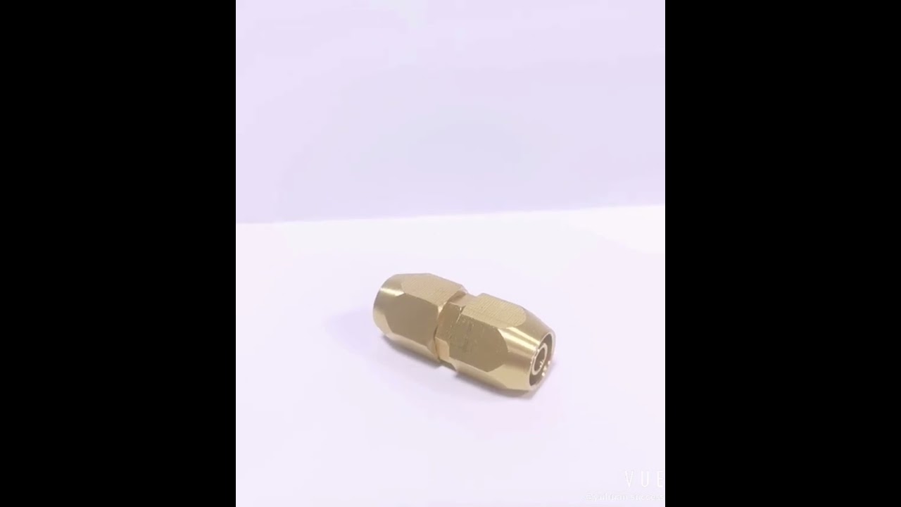 Solid Brass Reusable Fitting 3/8" Barb and 3/8 barb For 3/8-Inch ID Polyurethane Air Hose