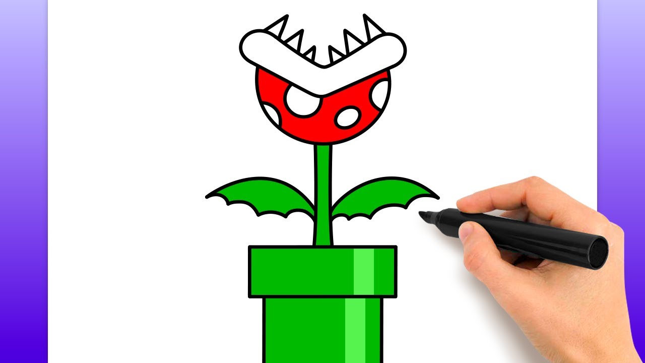 Cómo Dibujar Una Planta Piraña (Tutorial De Dibujo Fácil) - YouTube