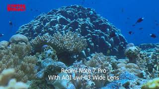 AOI UWL-03 Wide Lens & DIVEVOLK Seatouch 3 PRO & REDMI Note 7 Pro