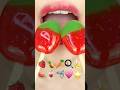 ASMR JELLY TANGHULU EMOJI FOOD 🍓🍍🥕🍳🍌🍉🥤🦈💗🌟 이모지 먹방 (sped up)