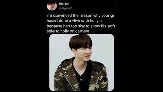 Suga Is Too Shy To Show His Soft Side To Holly On Camera... Bts