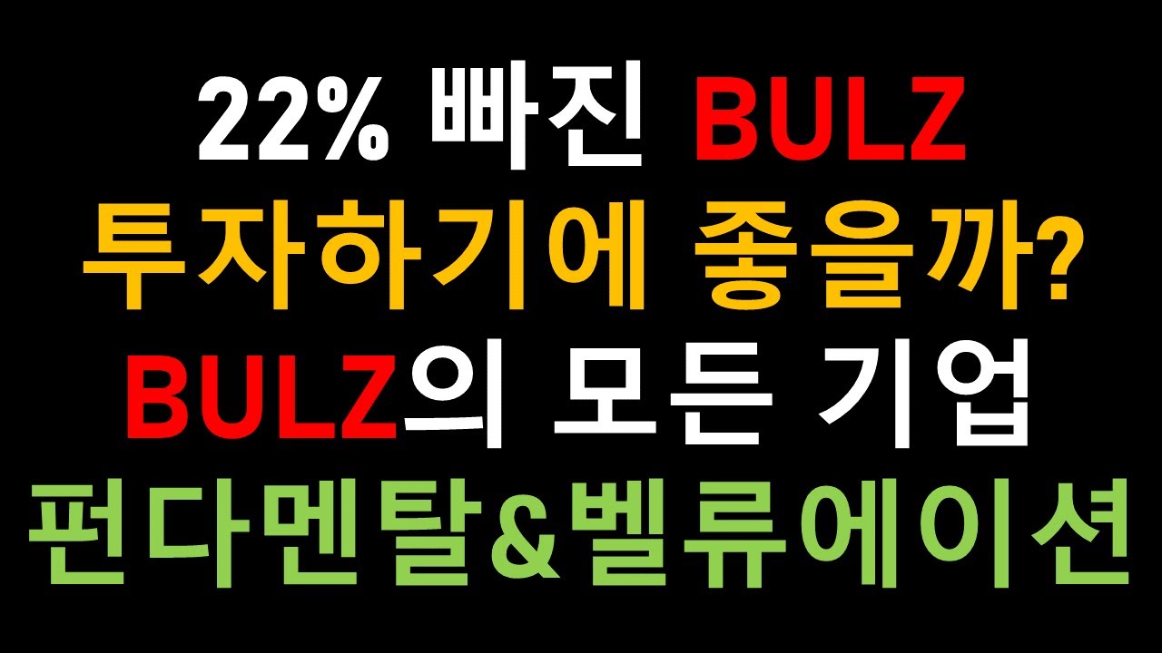 bulz 2022 Update 22%빠진 BULZ 투자하기에 좋을까? BULZ의 모든 기업 펀다멘탈\u0026벨류에이션