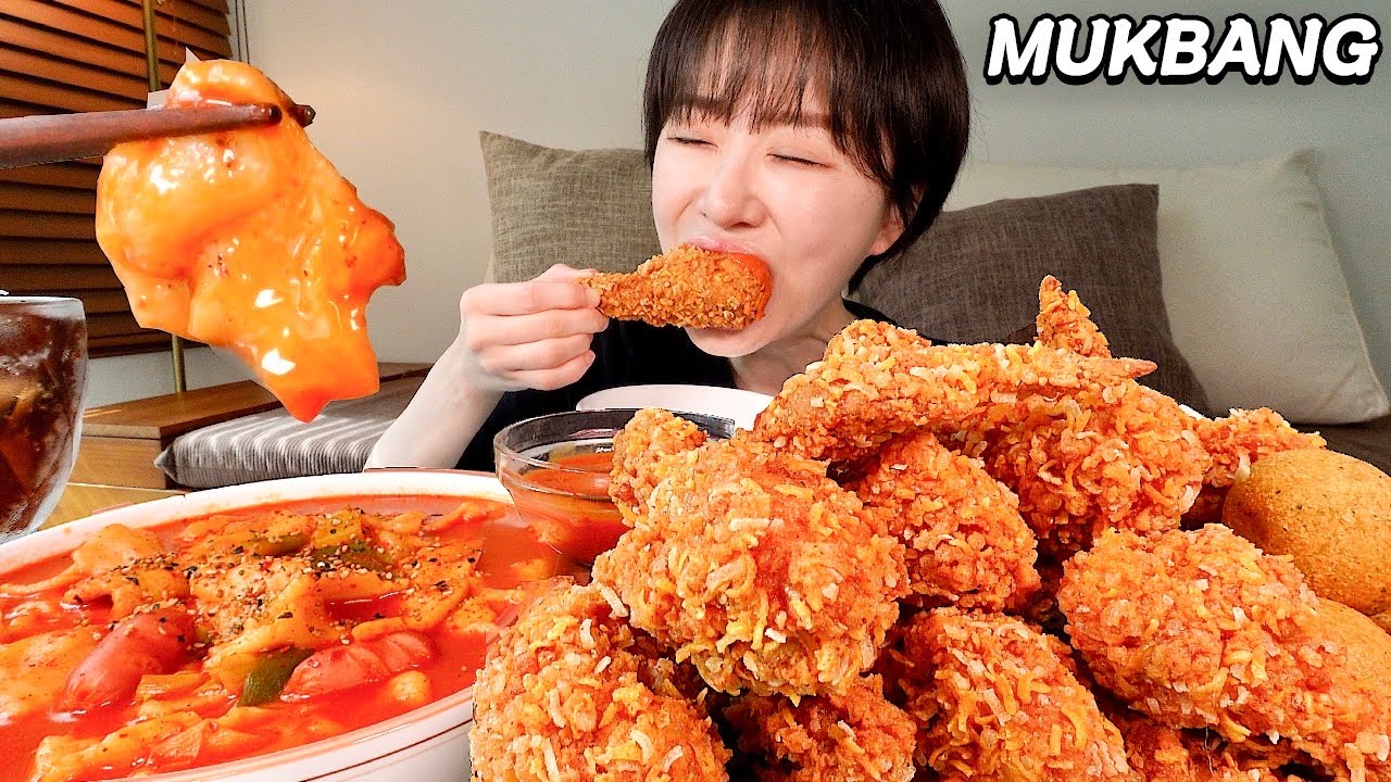 💗내 인생 치킨으로 등극한 콰삭킹!!! 매콤쫀득한 수제비 떡볶이 먹방 Crispy Fried Chicken, Sujebi Tteokbokki MUKBANG