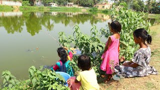 Fishing Video || Village girls are very skilled in fishing in any water body || Amazing hook fishing