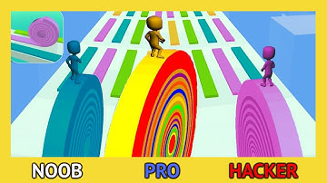NOOB vs PRO vs HACKER in Layers Roll Game Videos 2021 Game Videos for Android IOS  All Levels Ep 2