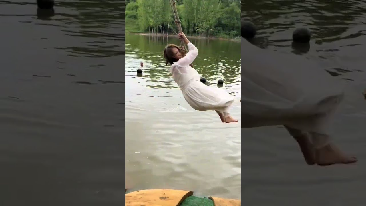  3933 This Is A Fun Game Rope Swing Challenge Wate R Shorts