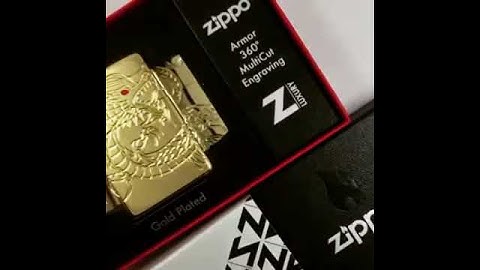 Zippo Rồng Mạ Vàng Gold Plated  - Zippo 29265 – Armor Red Eyed Dragon 360 Engraving Gold Plate