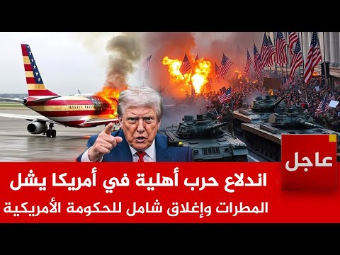 عاجل الآن اندلاع حرب أهلية في ي شل حركة الطيران في أمريكا و استدعاء الجيش وإغلاق الحكومة الأمريكية