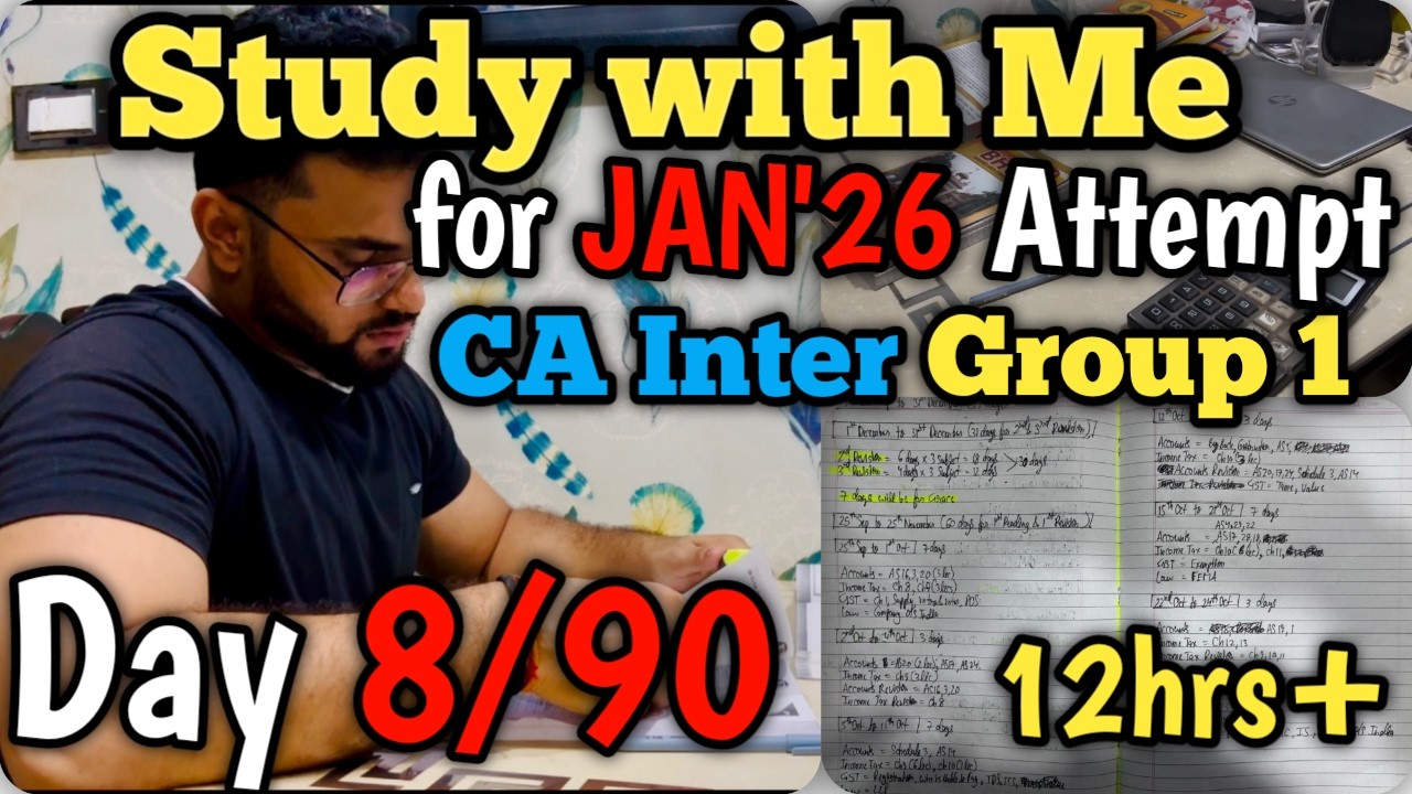 Day 8 | CA Inter Jan 26 Preparation Vlog | 90 Days Challenge - YouTube