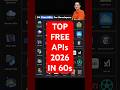 Top Free APIs in 2026??? #shorts #ai #artificialintelligence #aws #devops