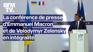 La conférence de presse d'Emmanuel Macron et de Volodymyr Zelensky en intégralité