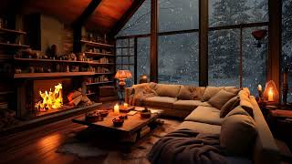 Relax Jazz In Winter Day Cabin Ambience For Study, Work | Soft Jazz Instrumental Music For Relax