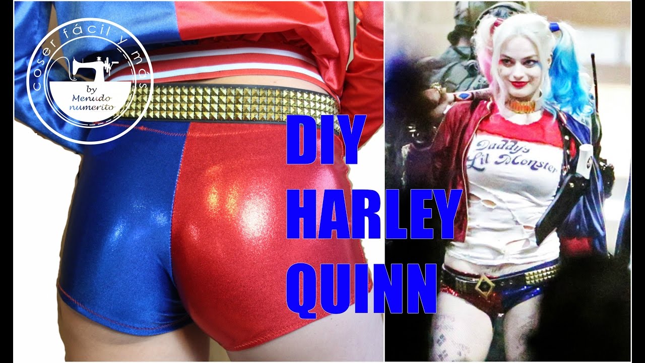 Disfraz casero Harley Quinn Suicide Squad DIY , pantalones shorts con  moldes - YouTube