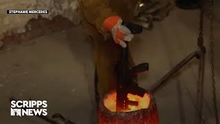 Metal shop worker wants to 'melt away' gun violence, turns guns & bullets into art