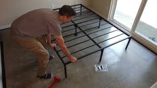 Yahootech Queen sized bed frame! NO TOOLS unboxing and assembly HOW TO assemble a no tool bed frame Super Easy Tool Free Wyoming King Bed Frame Assembly