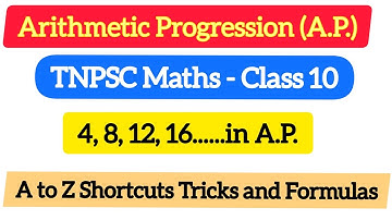 Arithmetic Progression in Tamil|Aptitude and Reasoning Tamil|Concepts Formulas and Shortcuts -TNPSC!