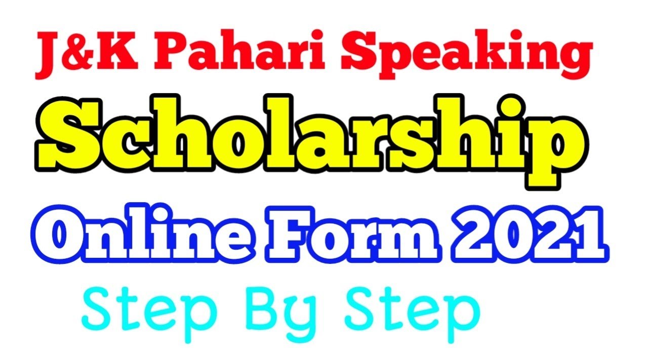 J&K Post Matric Scholarship Schemefor Pahari speaking Students Online Form Kaise Bhare 2021.
