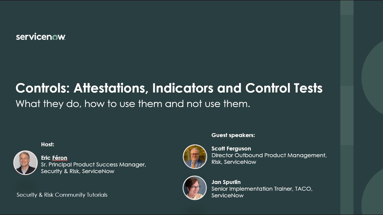 Controls: Attestations, Indicators and Control Tests explained