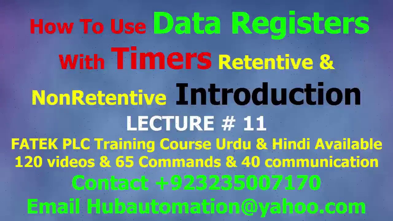 How to use fatek plc timers with data registers Retentive & Non