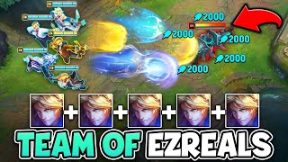 WE PLAYED A WHOLE TEAM OF EZREAL AND FIRED A BARRAGE OF ULTS! (THIS IS AMAZING)