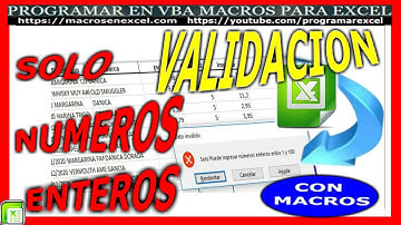 537 ❤️ Como CREAR VALIDACION de Celdas 🔥 PERMITIR Solo INGRESO NUMERO Enteros con Macro Excel