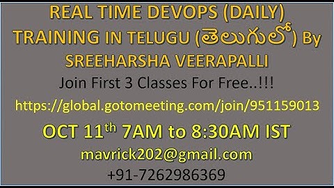 (తెలుగులో)New DevOps Training OCT 11th 7AM to 8:30AM-SHELL-TERRAFORM-DOCKER-JENKINS-AZURE-DEVOPS