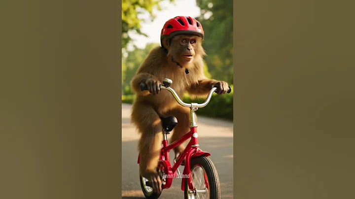 What if a monkey wore a helmet and rode a bicycle? #shorts #monkey #funny #shortviral  #cutemonkey