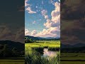 pemandangan pesawahan dengan langit cerah view of rice fields with clear sky #natural