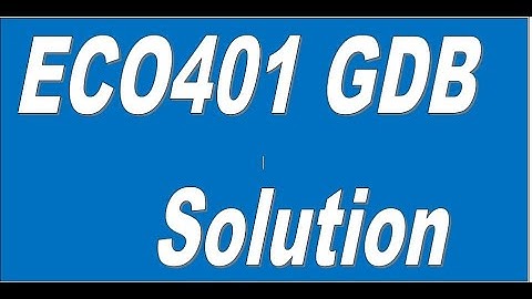 ECO401 GDB Solution 100% Correct solution
