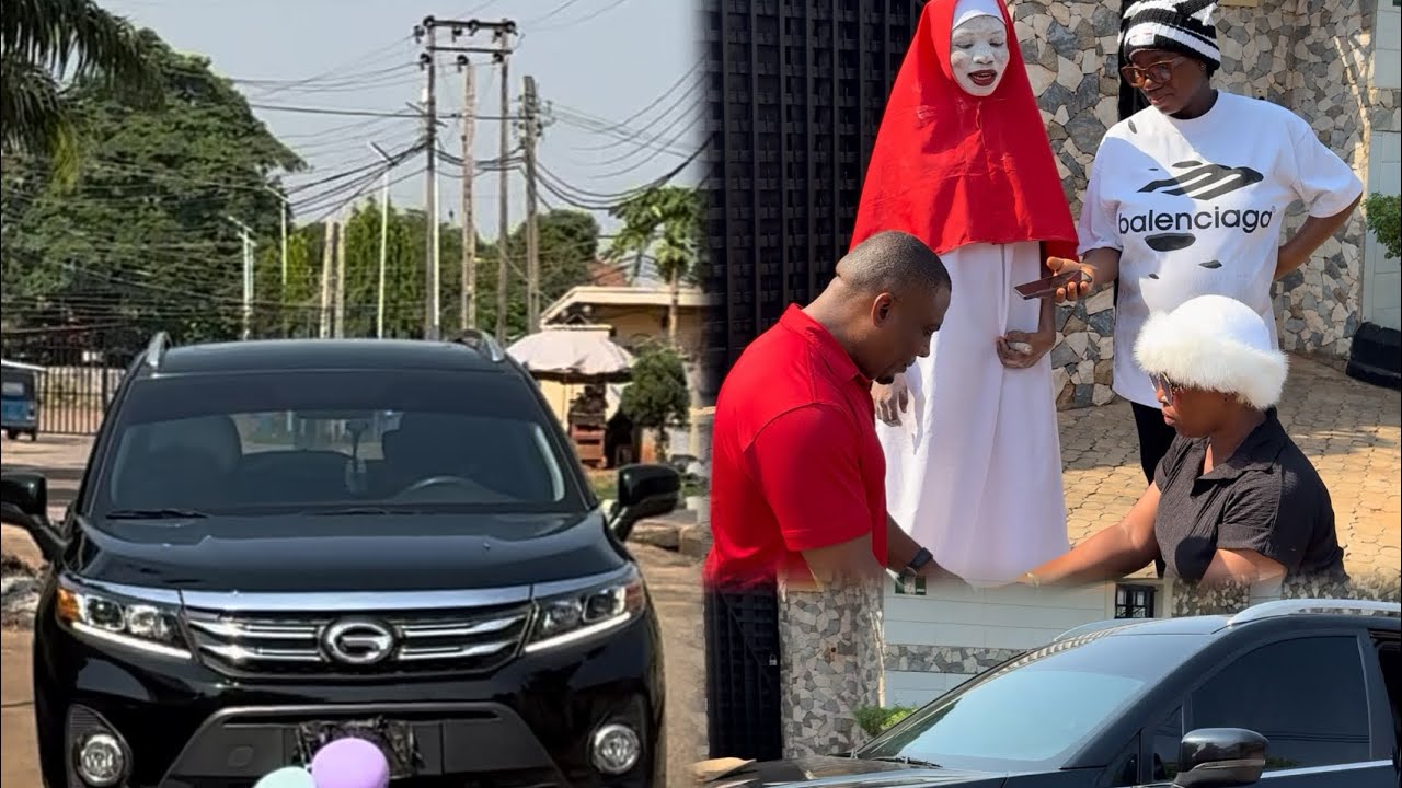 Jubilation as Ezenwanyi is gifted a cash and car gift by husband and wife for saving them from Evi/