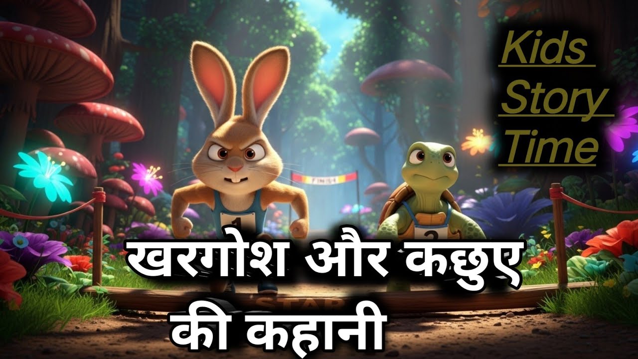 खरगोश और कछुए की कहानी | kids story time | rabbit and turtle moral ...